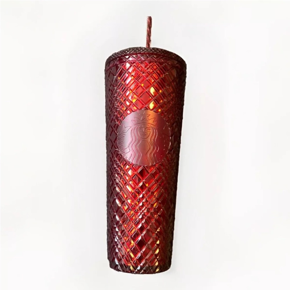 Starbucks Holiday Christmas 2021 Red Bling Studded Cold Tumbler 24oz